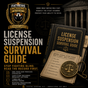 License Suspension Survival Guide digital product cover from Fathers Unchained Academy