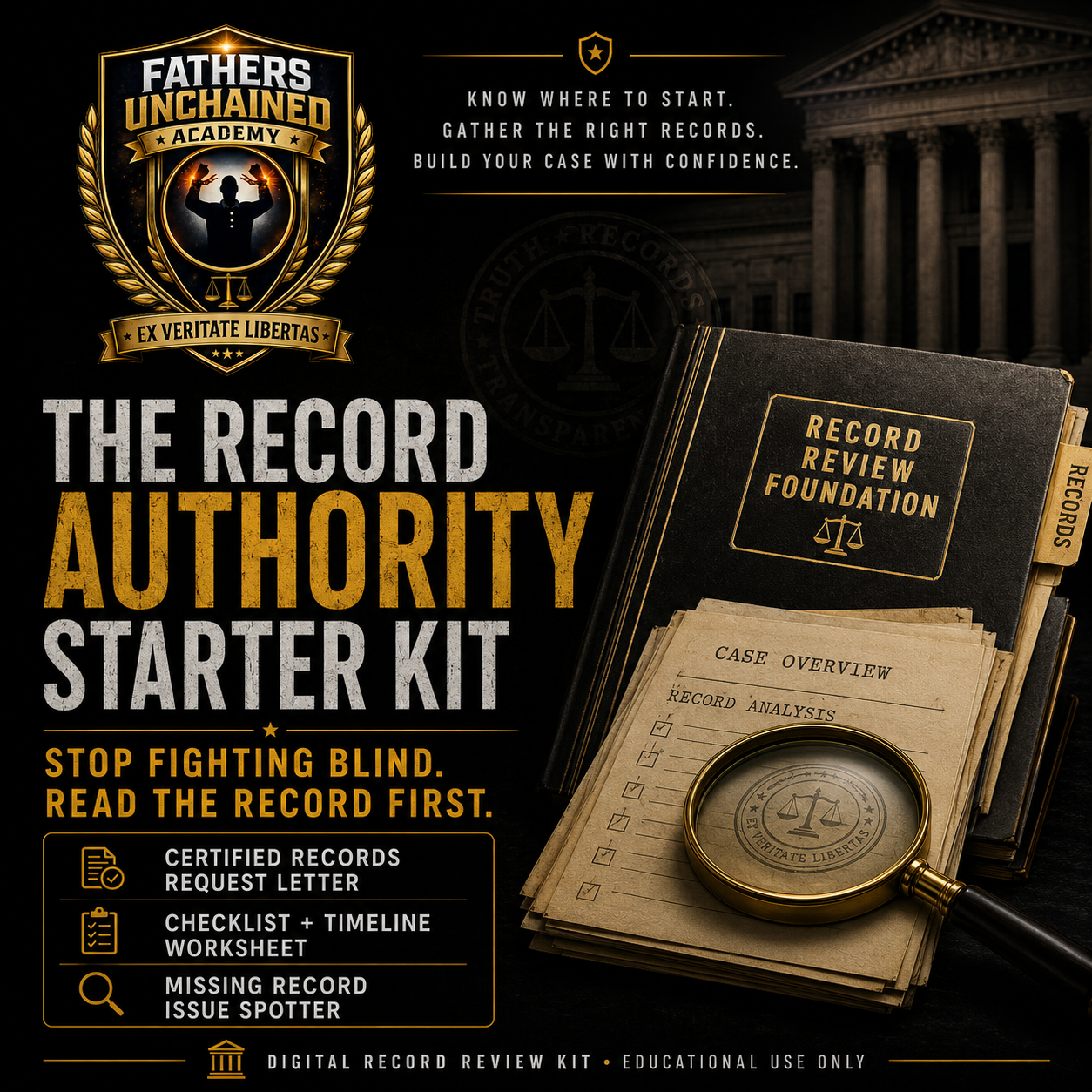 Record Authority Starter Kit digital record review kit from Fathers Unchained Academy