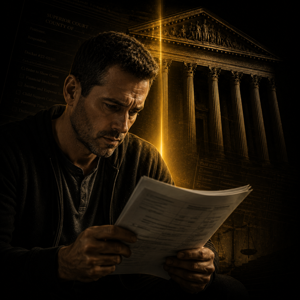 Stop fighting blind court records education graphic from Fathers Unchained Academy