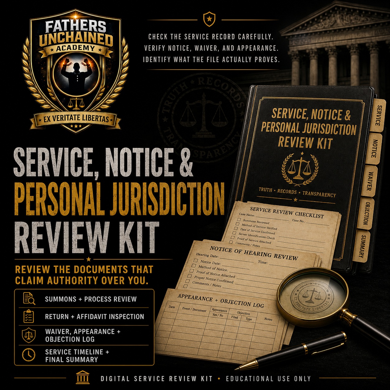 Service Notice and Personal Jurisdiction Review Kit