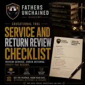 Service and Return Review Checklist educational tool